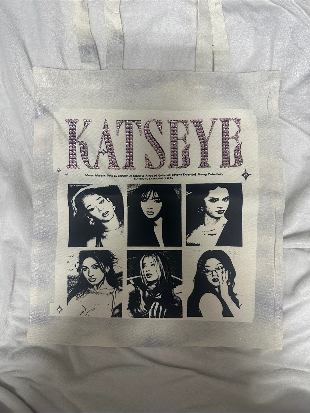 KATSEYE Pink & White tote bag